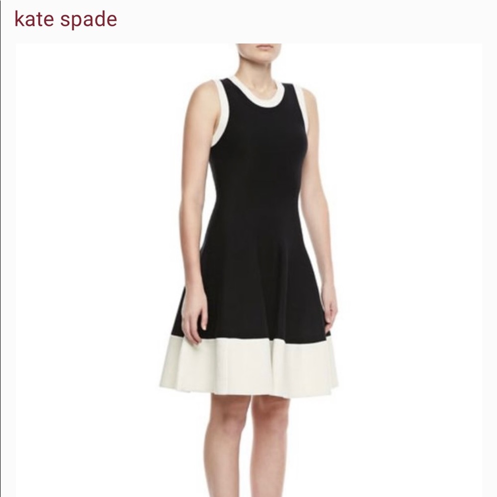 Kate Spade Quincy Brighton Black and Cream Cocktail Dress Small